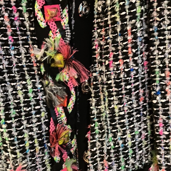 VINTAGE Marc Jacobs Embellished Tweed Military Jacket in size 6 - Picture 8 of 11